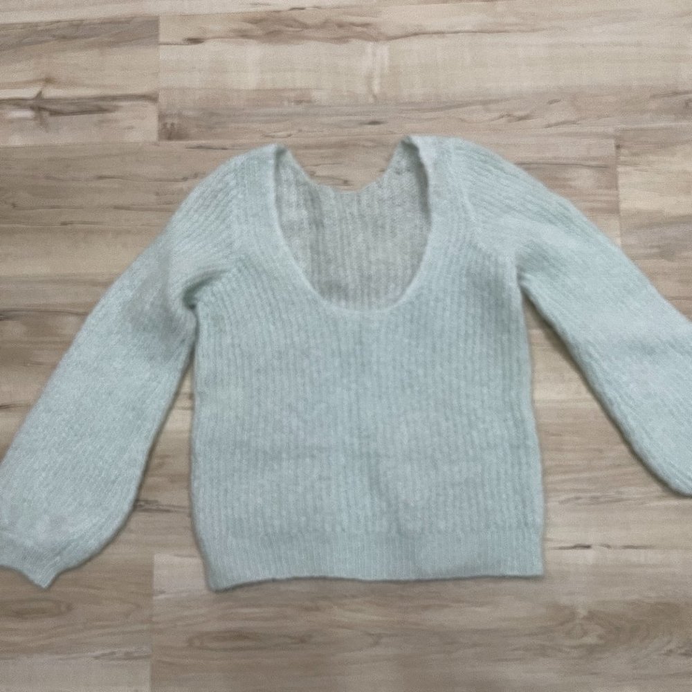 Pale green Sezane Mohair Lucy Sweater - Size Medium